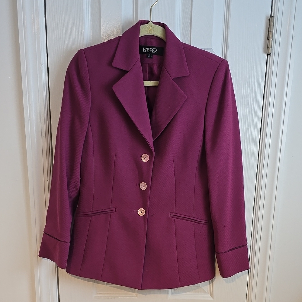 Kasper Women's Purple Suit, Blazer & Skirt, Size 6